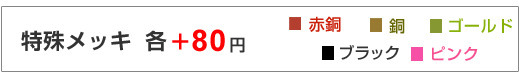 特殊メッキ各料金