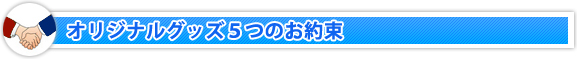 オリジナルグッズ５つのお約束